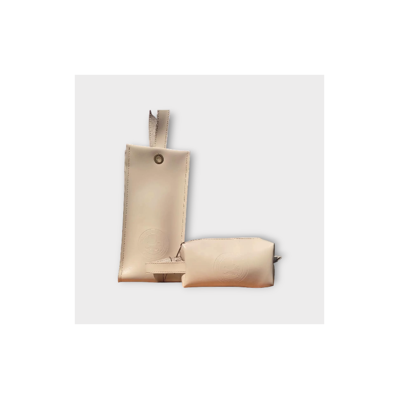 bag para vinhos + Nécessaire para assessórios  off whyte  Bege