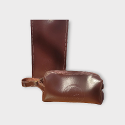 bag se vinho + Necessaire para assessórios Marrom